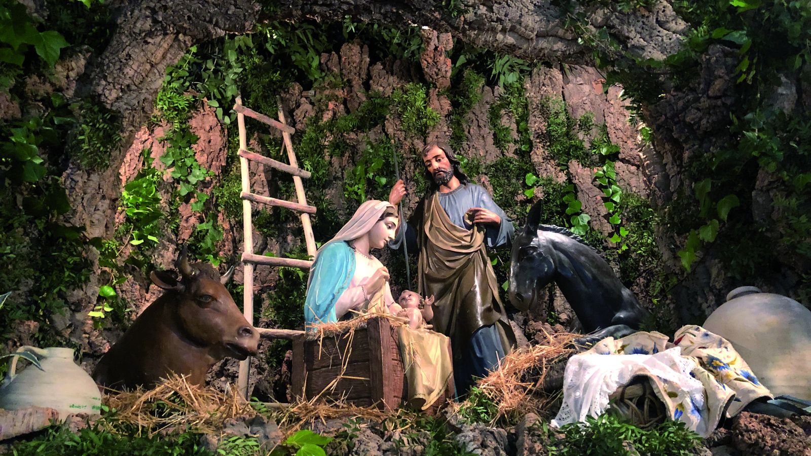 Escena del nacimiento en el Belén más grande de la provincia