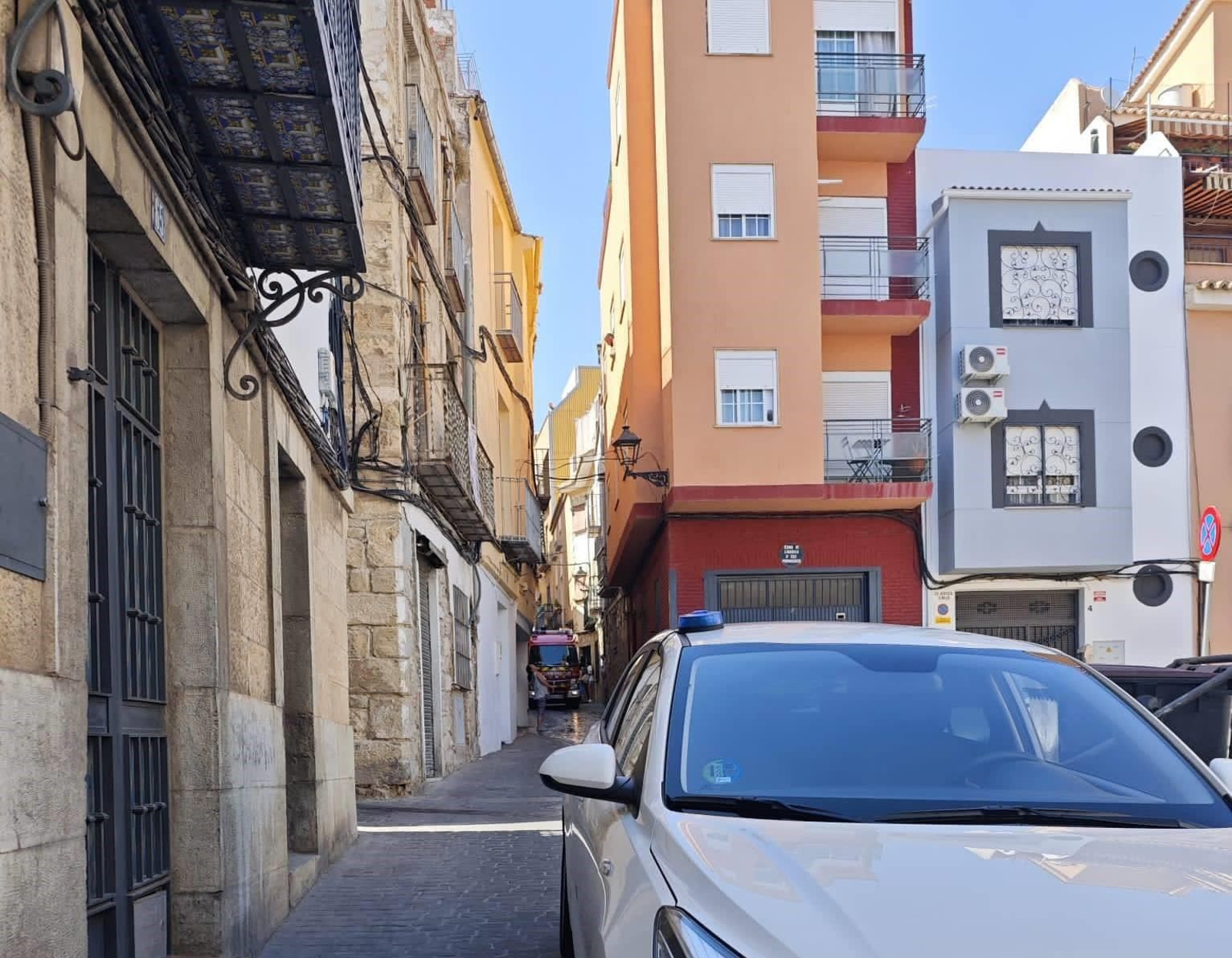 Calle en la que se produjo el incendio.
