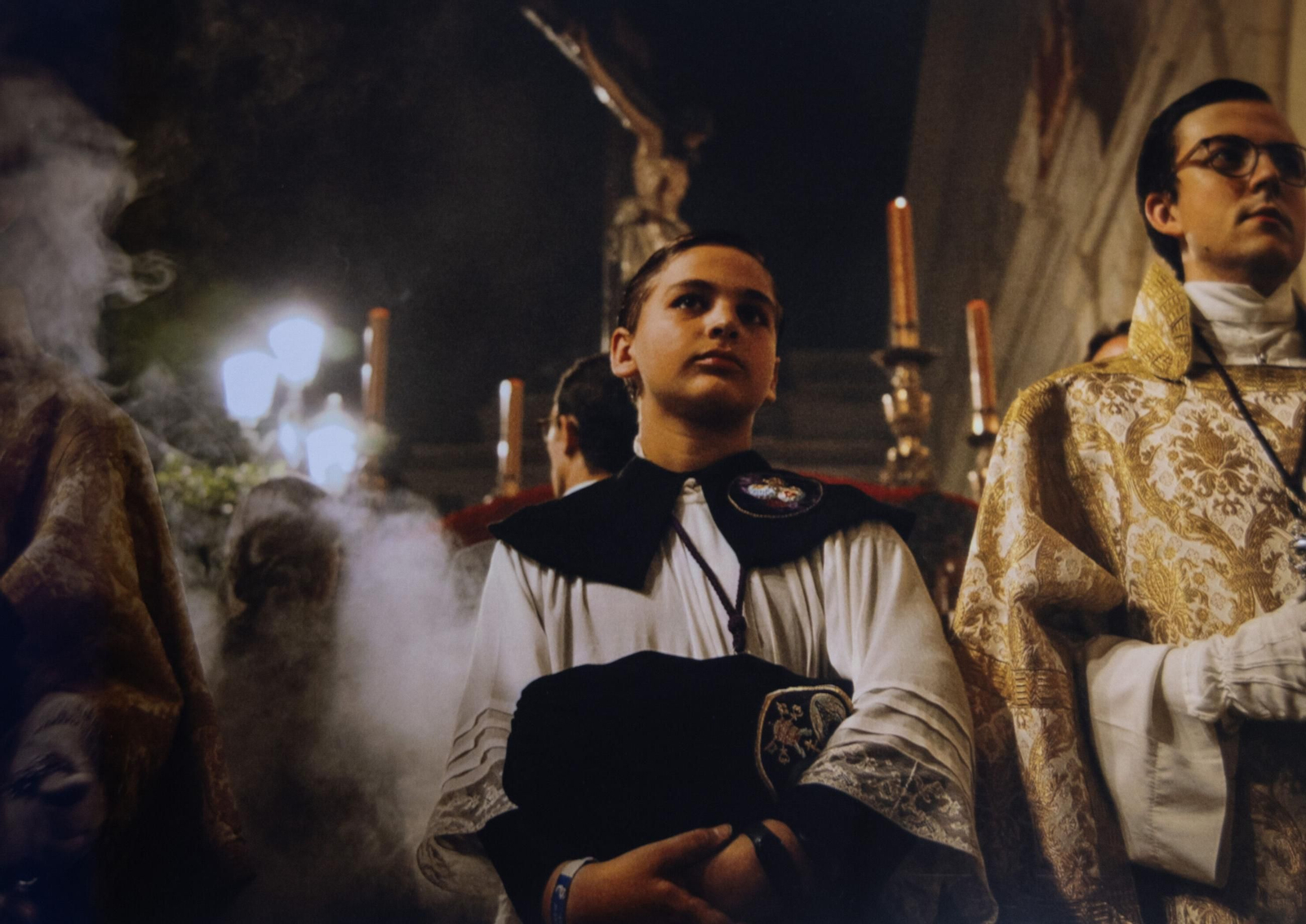 El monaguillo del Cristo de la Buena Muerte en la procesión del pasado domingo