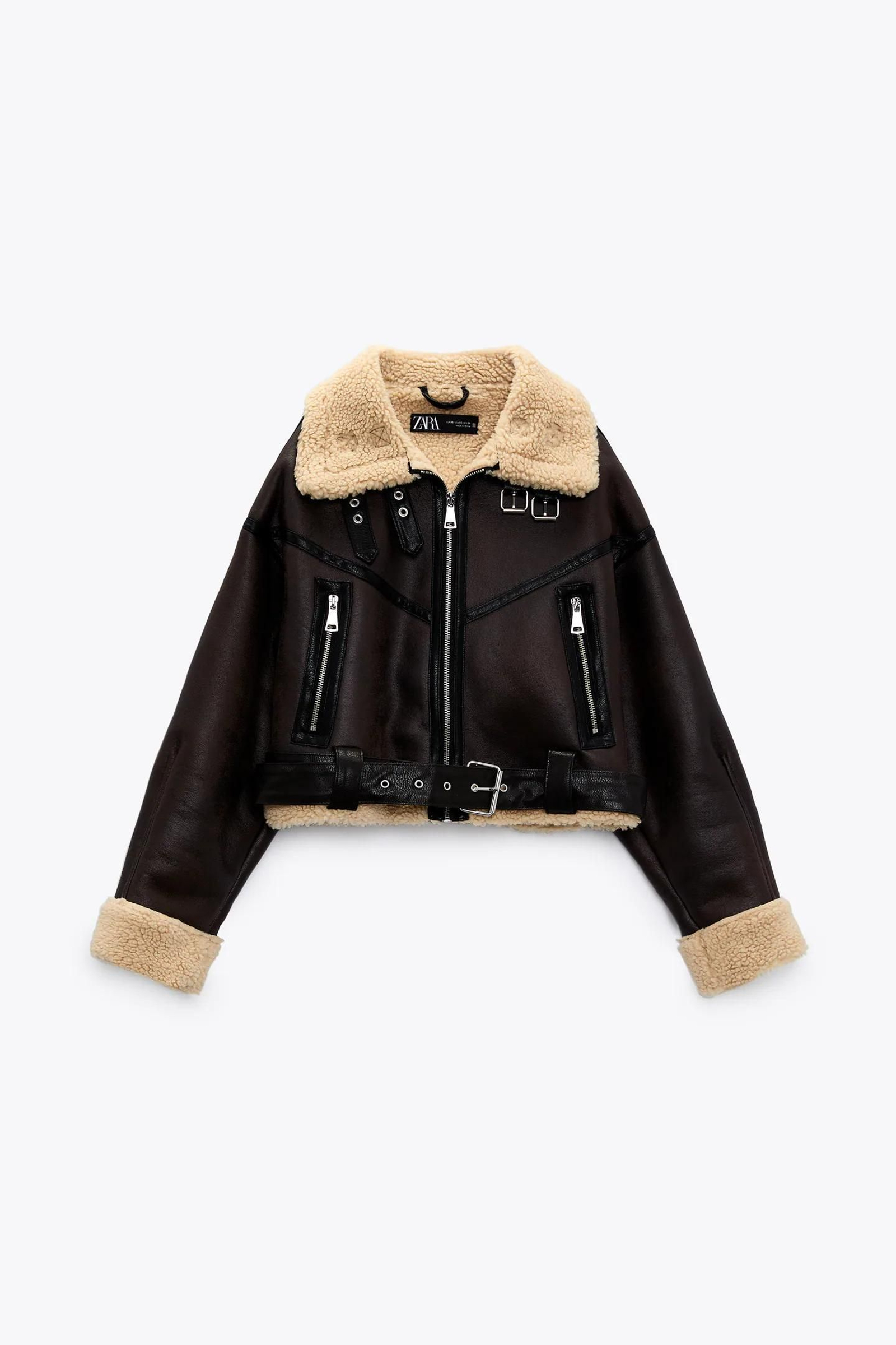 Cazadora doble faz de Zara tipo aviador.