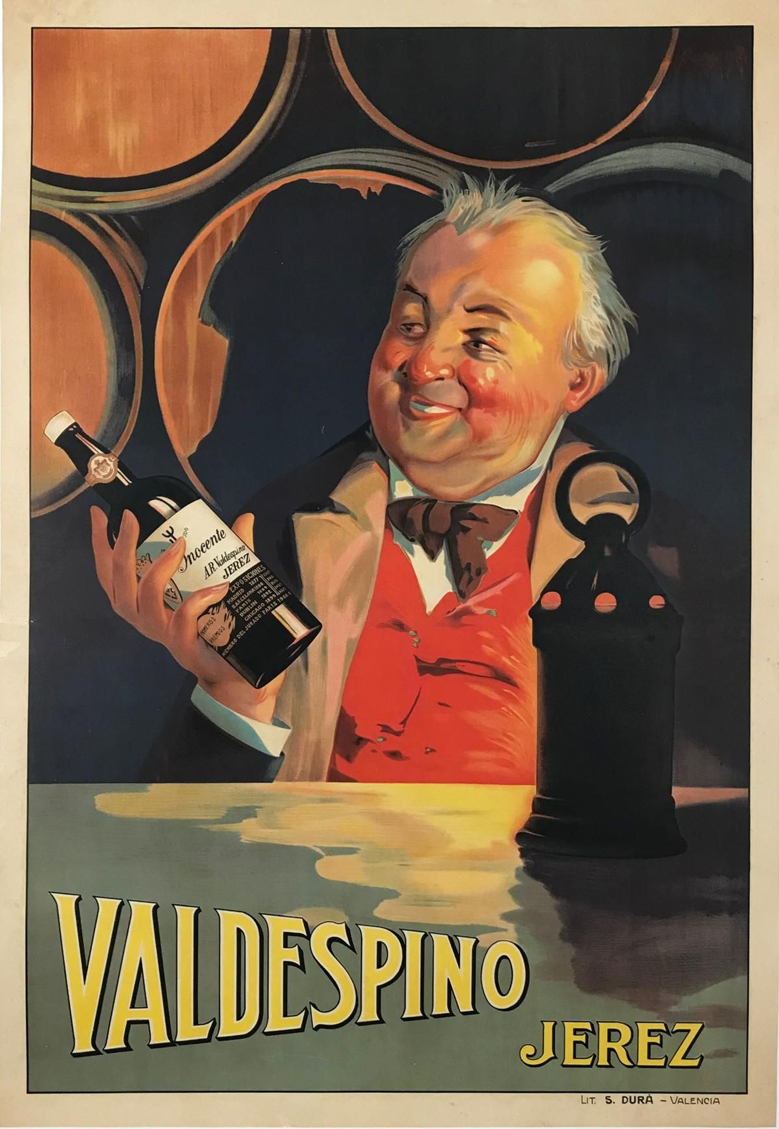 Cartel publicitario de Valdespino, años `20.