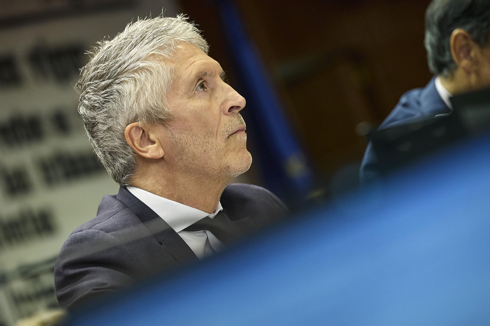 El ministro del Interior, Fernando Grande-Marlaska, este jueves en el Senado.