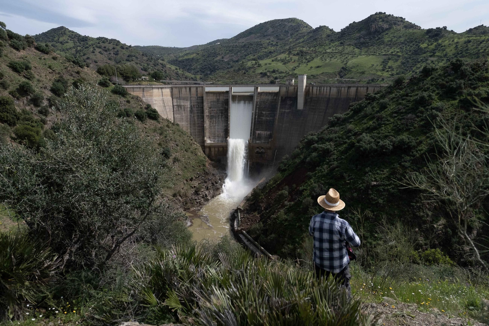La lluvia transforma el paisaje de Málaga, en imágenes