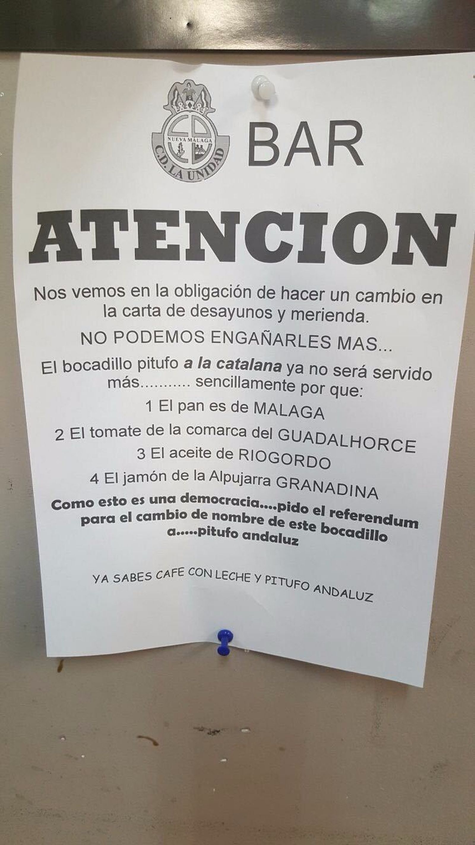 La imagen con el cartel que se viralizó a través de Whatsapp.