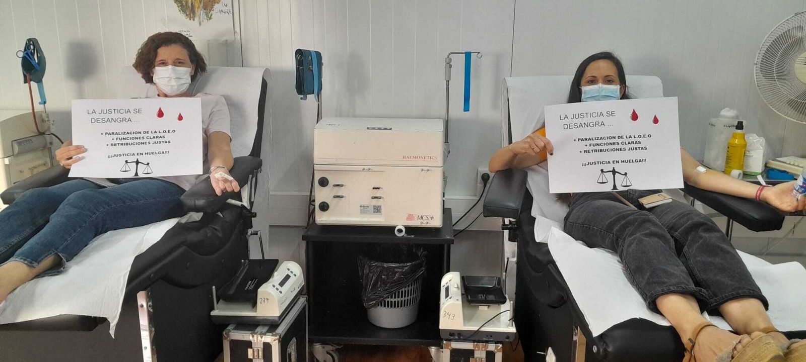 Funcionarios de Justicia donan sangre.