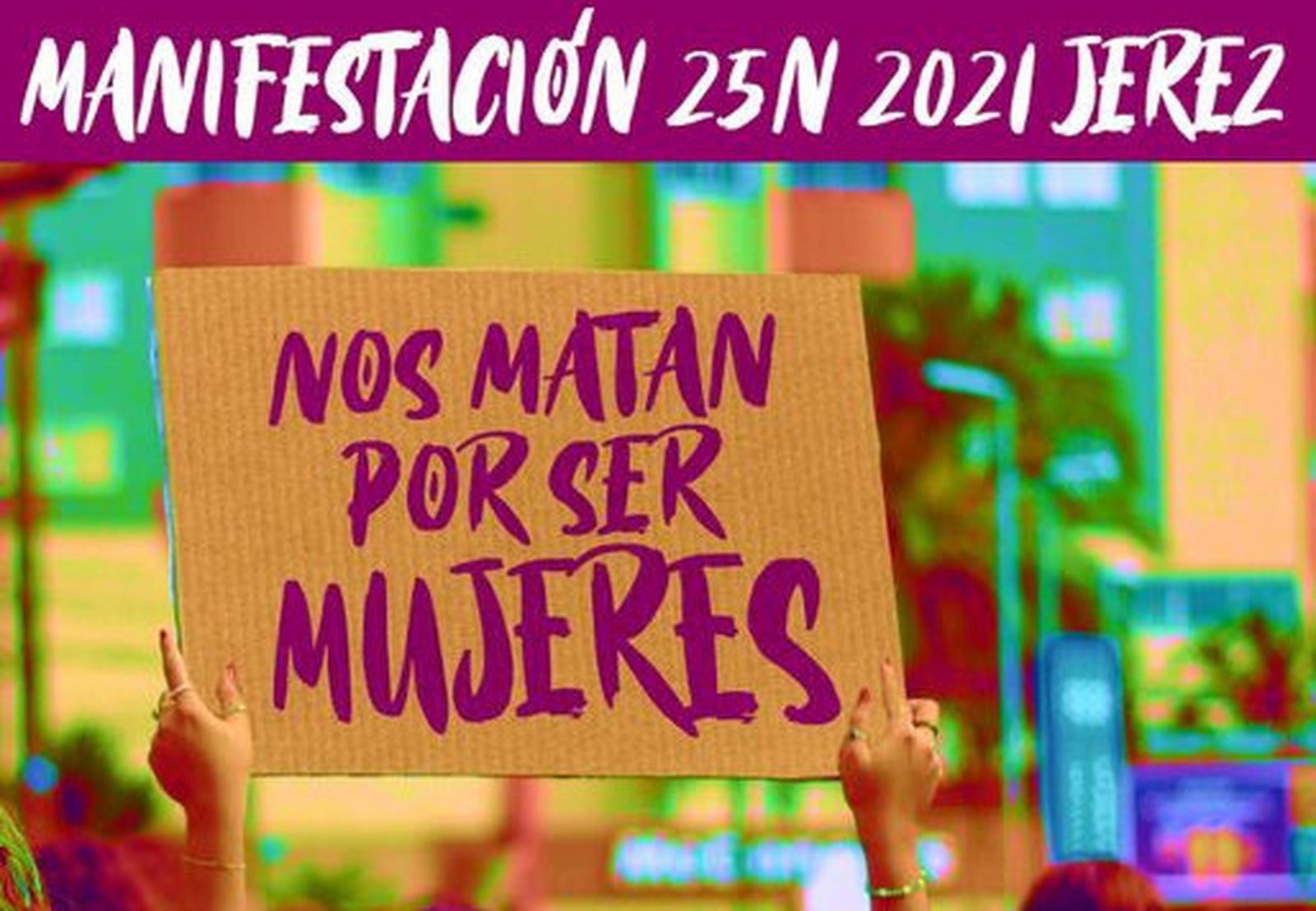 Cartel anunciando la marcha en Jerez
