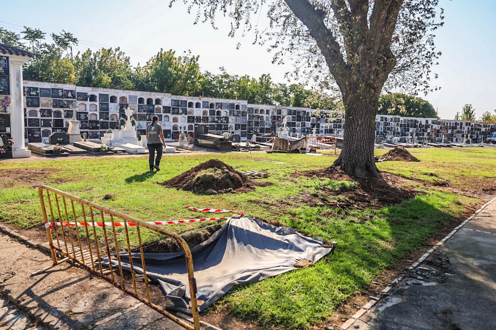 Imágenes de la exhumación de fosas comunes en el cementerio de Huelva para buscar posibles bebés robados