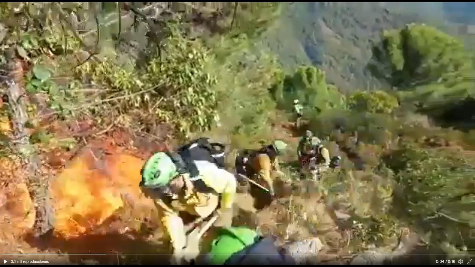 Vista de los trabajos de extinción del nuevo incendio de Jubrique. Vista de los trabajos de extinción del nuevo incendio de Jubrique.