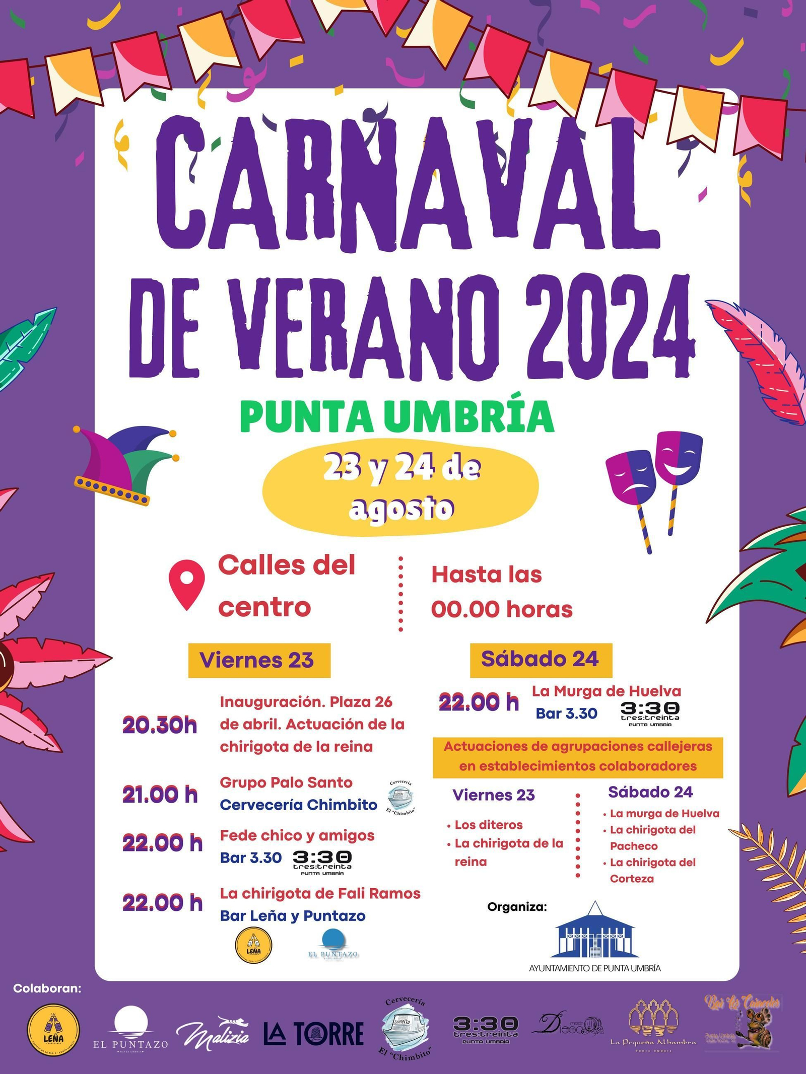 Cartel del Carnaval de Verano de Punta Umbría.
