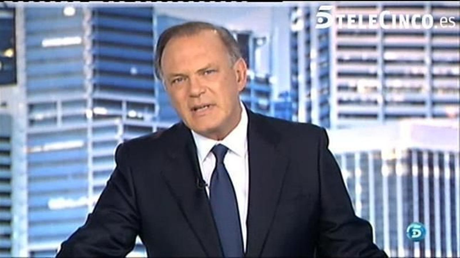 Pedro Piqueras, en Informativos Telecinco.