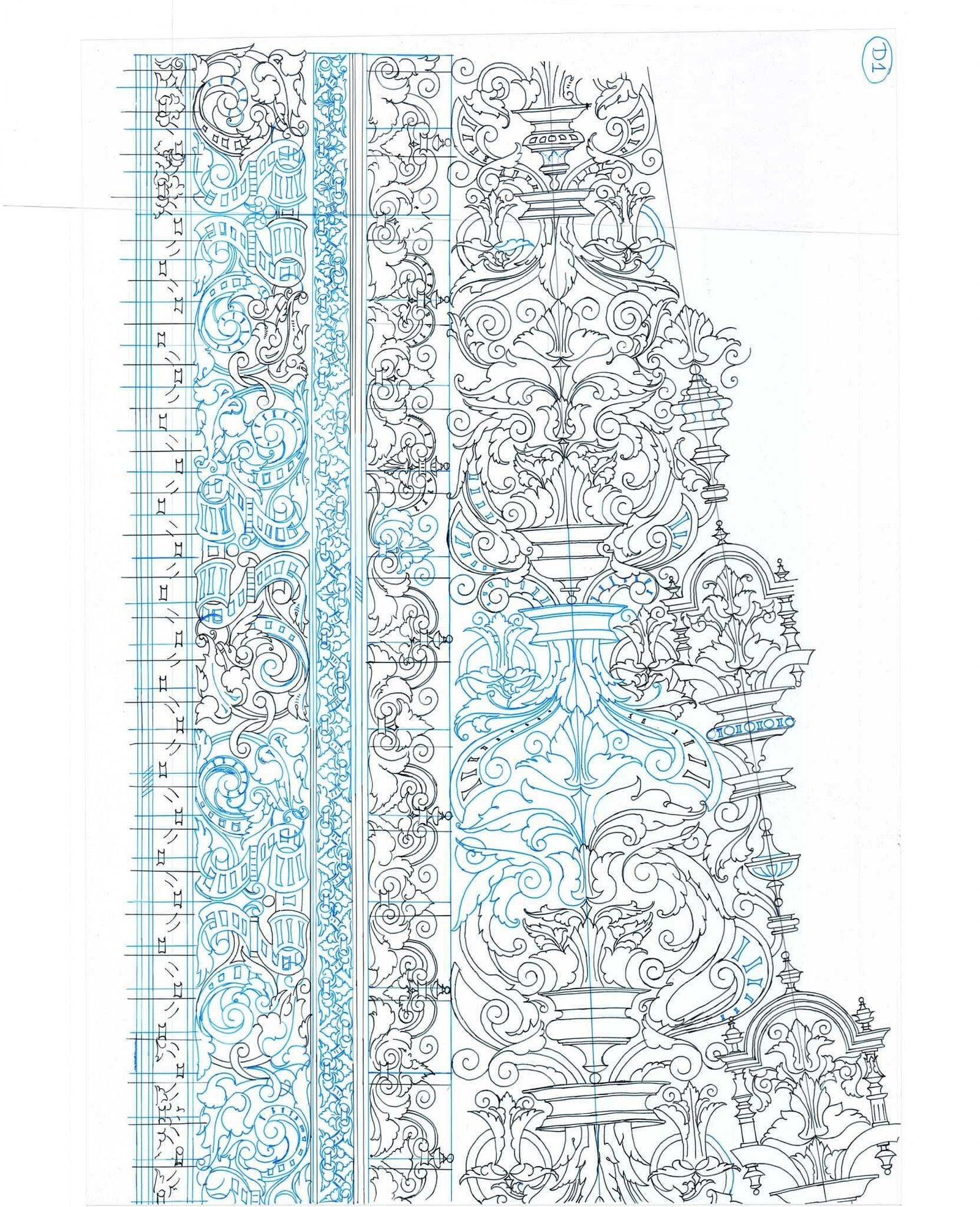 Otra de las plantillas usadas para lograr la alineación correcta de los bordados.