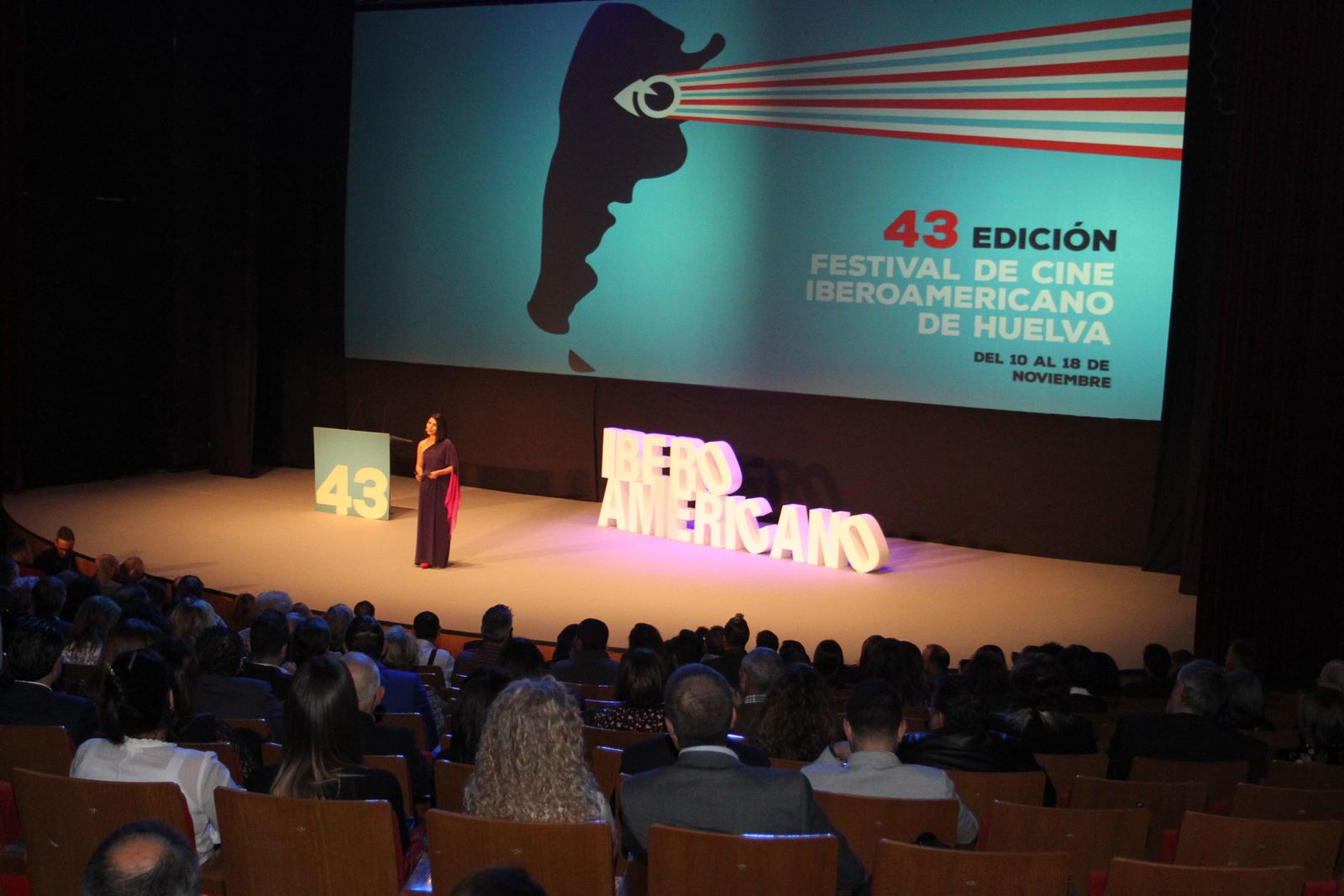 Gala inaugural de la 43 edición del Festival de cine Iberoamericano de Huelva.