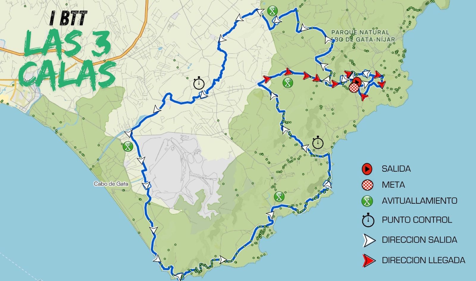 El recorrido oficial de la I BTT Las Tres Calas.