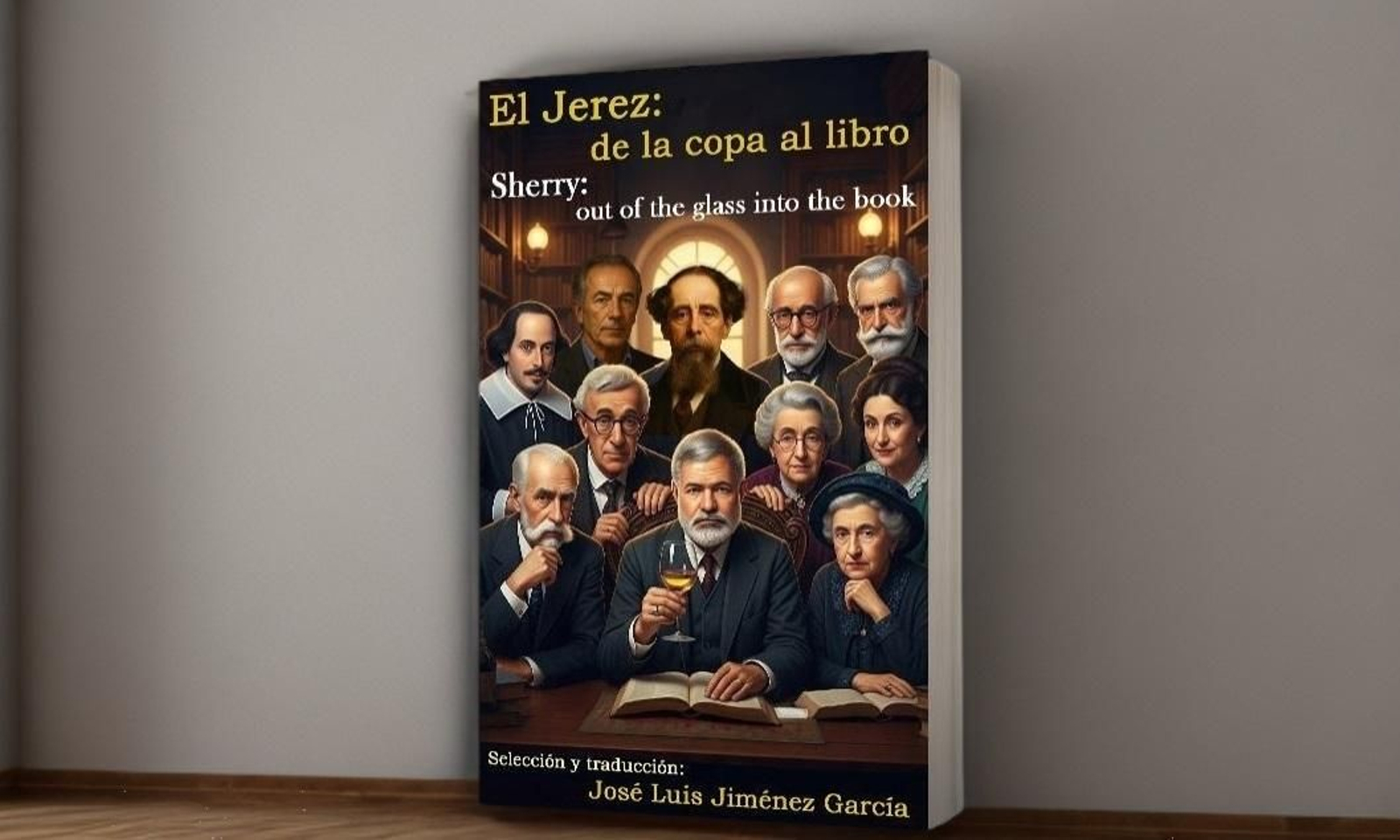 Portada de 'El jerez, de la copa al libro', la recopilación de referencias al vino jerezano de José Luis Jiménez. Portada de 'El jerez, de la copa al libro', la recopilación de referencias al vino jerezano de José Luis Jiménez.