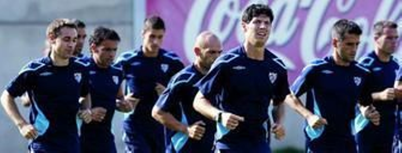 Nacho, Jesús Gámez, Calleja, Manu, Manolo y Luque, durante un entrenamiento.