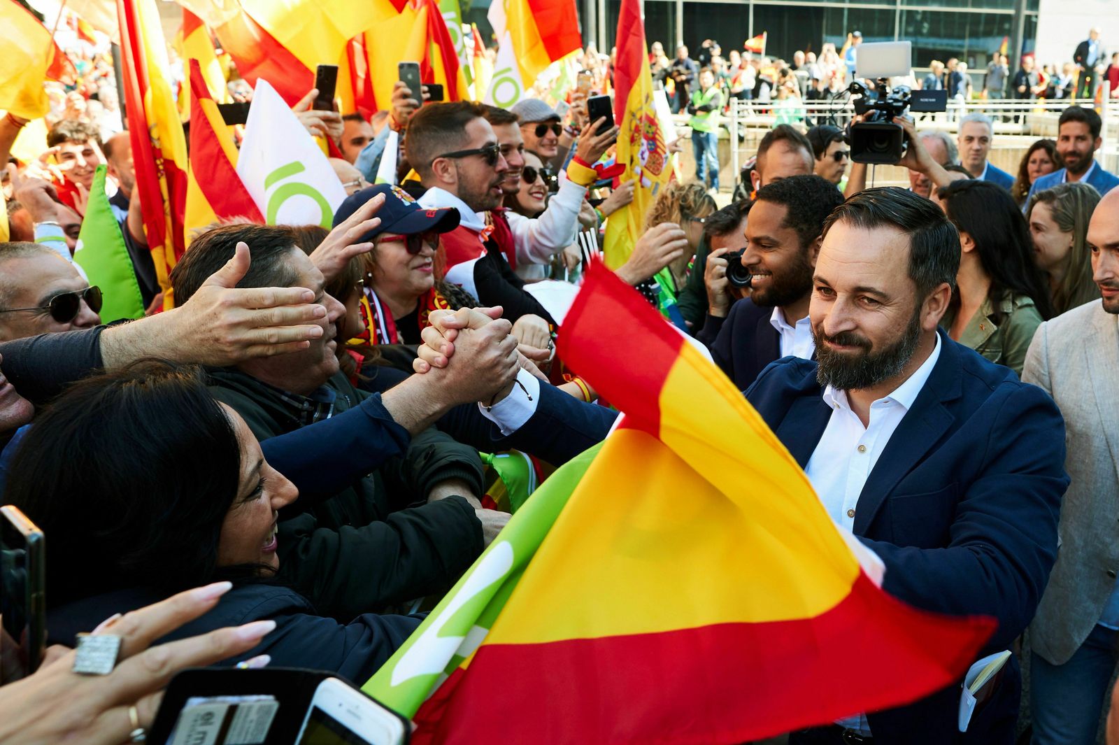 Santiago Abascal, durante el acto organizado en Barcelona.