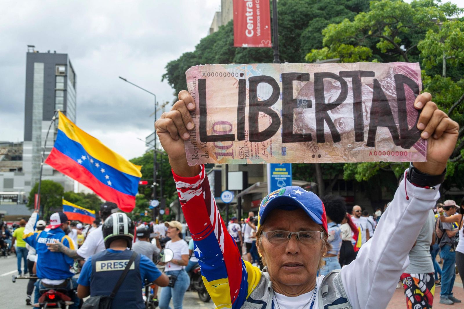 Protestas en Venezuela por el supuesto fraude electoral.