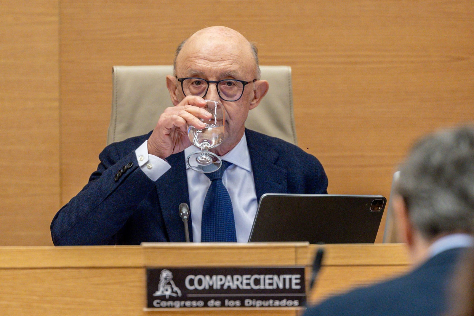 El ministro de Hacienda Cristóbal Montoro, en su comparecencia en el Congreso por la Operación Cataluña.