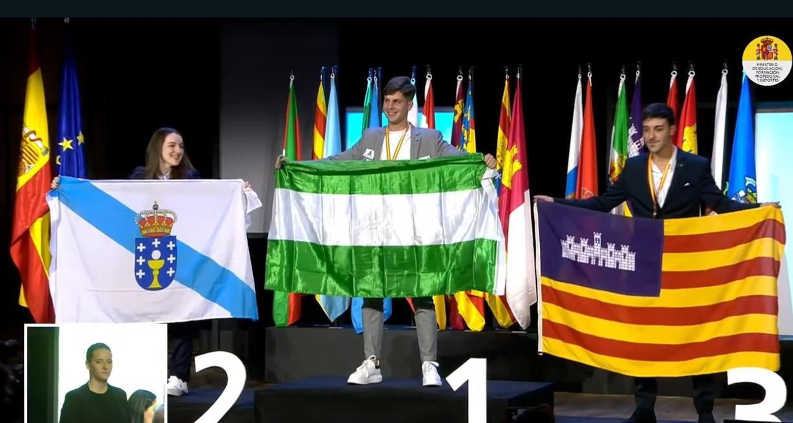 Abril Hita, en el podio.