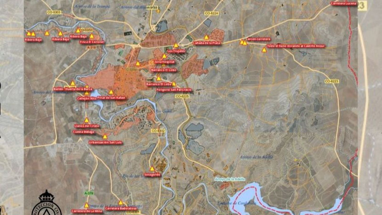 Zonas inundables de Puente Genil.
