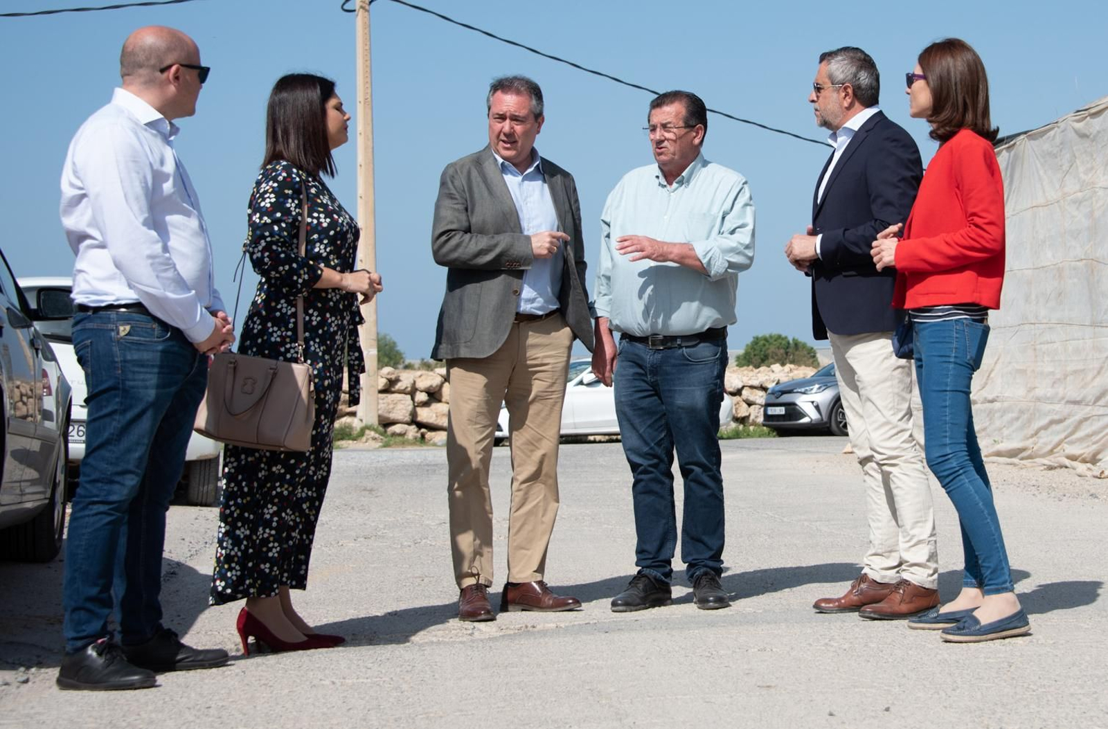 Juan Espadas, esta mañana en El Ejido
