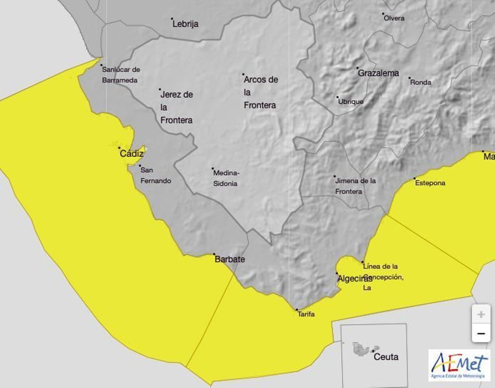 El tiempo en Cádiz: La Aemet activa el aviso amarillo por fenómenos costeros este jueves