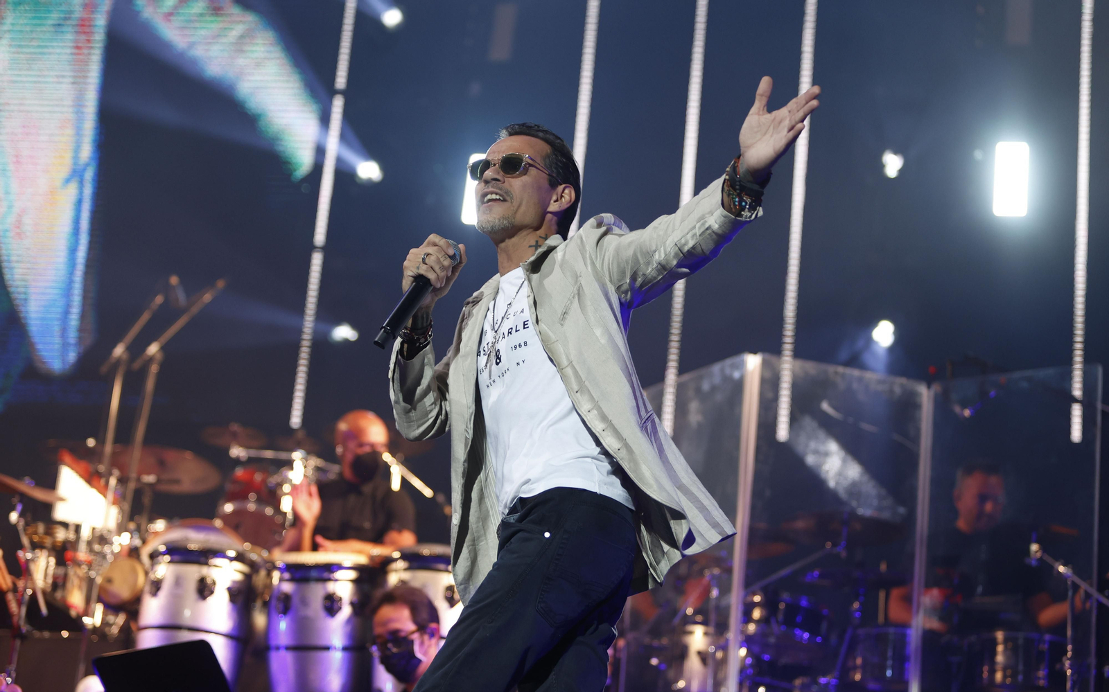 Marc Anthony durante su último concierto en Sevilla