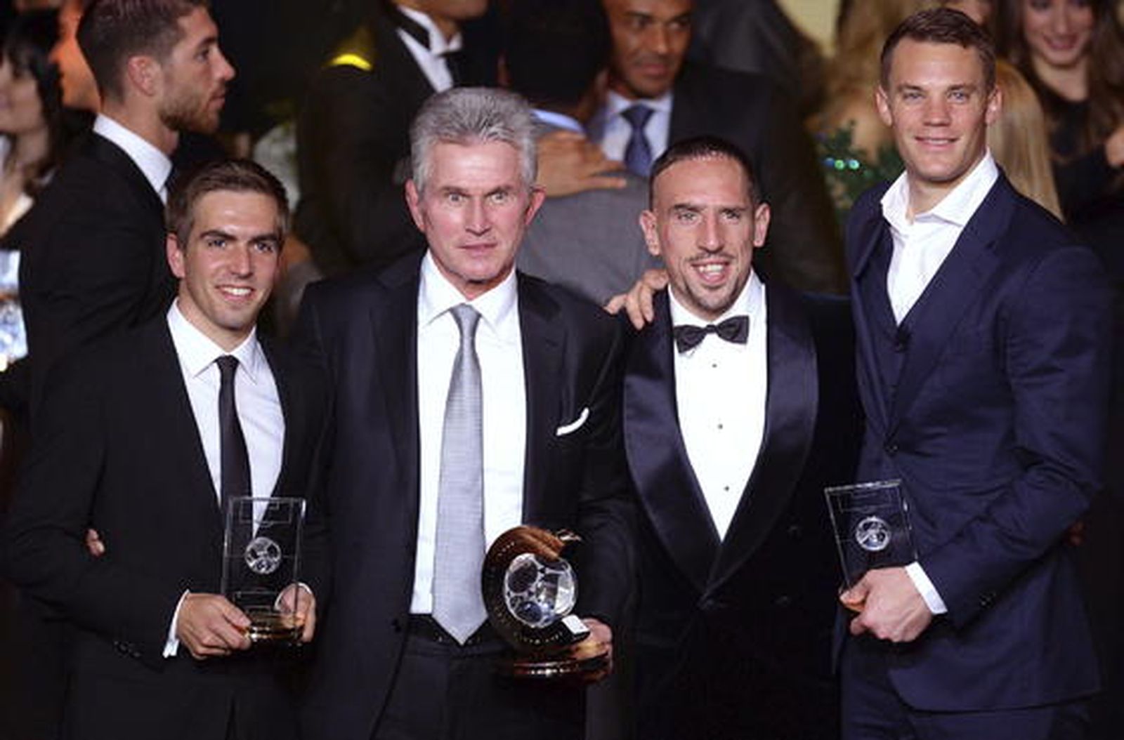Jupp Heynckes, Philipp Lahm, Franck Ribery  y Manuel Neuer

Foto: EFE