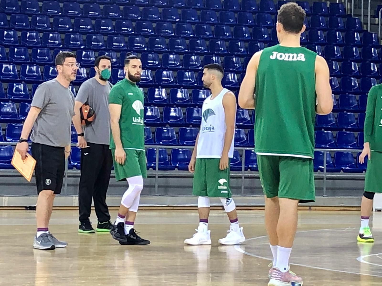 Las fotos del entrenamiento del Unicaja en el Palau Blaugrana