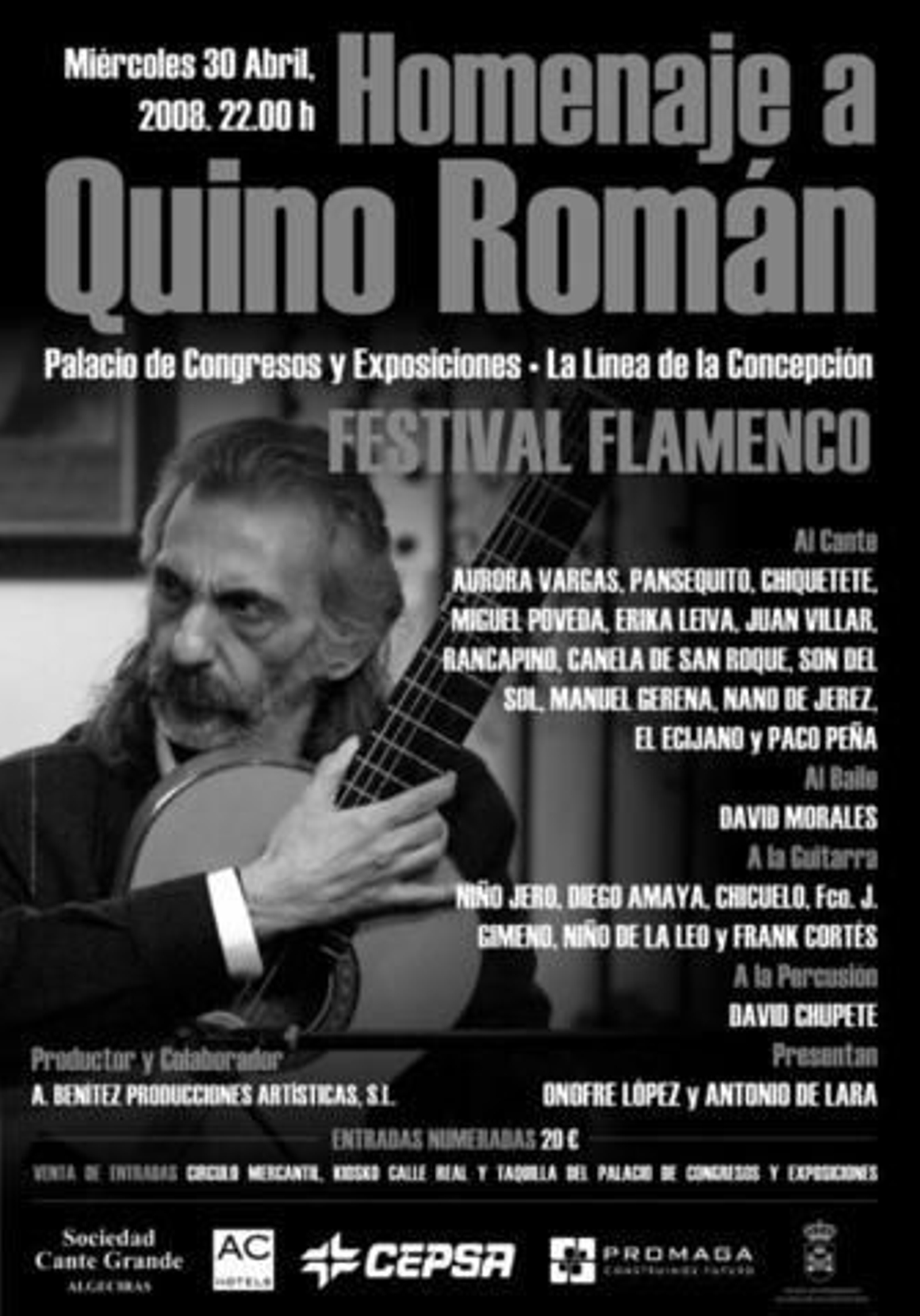 Imagen del cartel anunciador del homenaje a Quino Román.