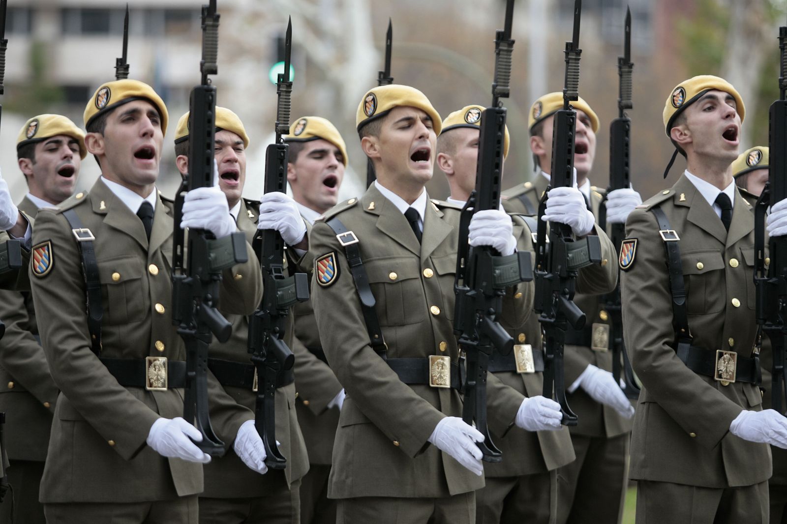 Militares de la UME, durante un acto en Sevilla.