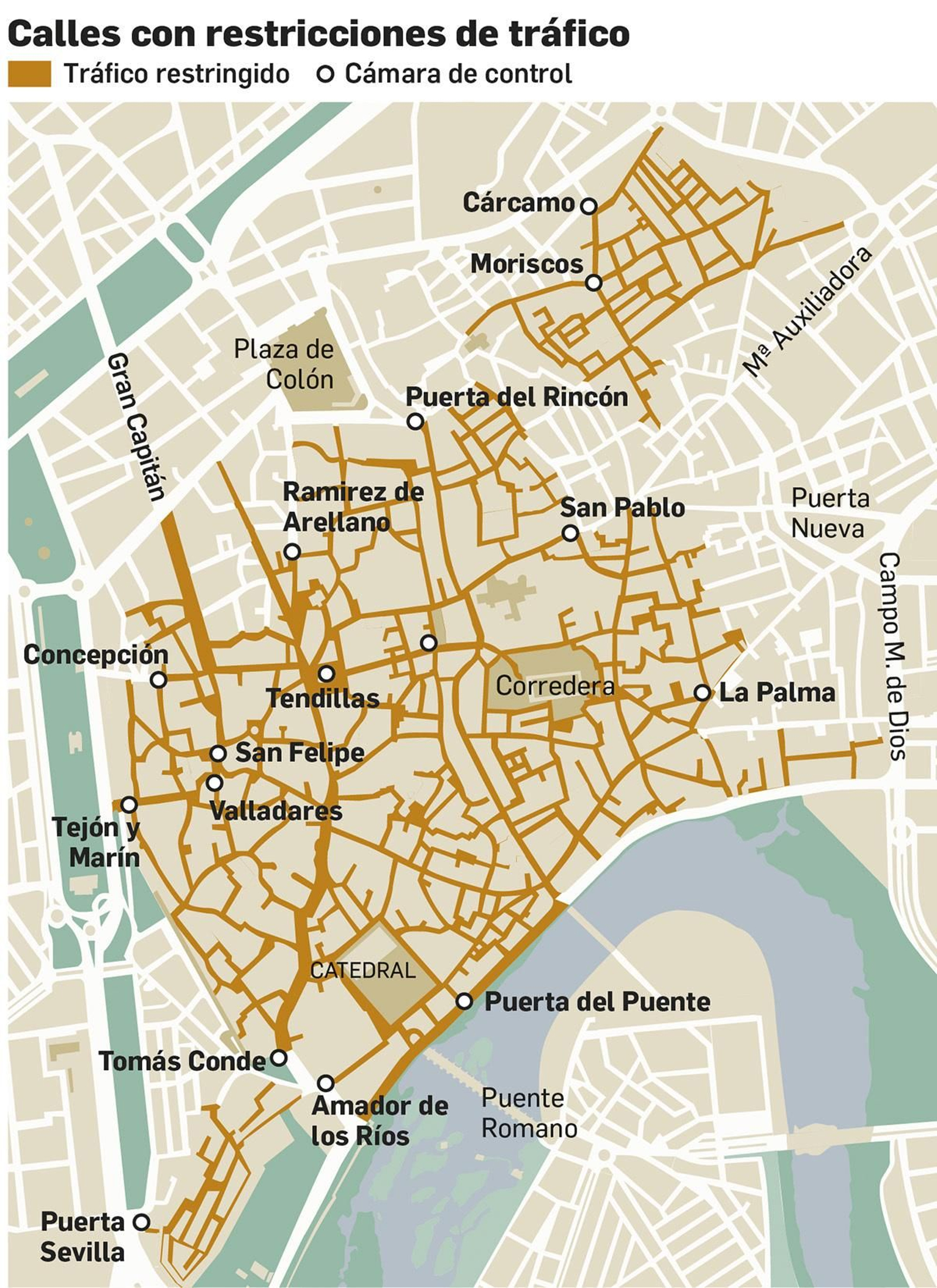 Zona de baja emisiones. Fuente: Ayuntamiento de Córdoba. Zona de baja emisiones. Fuente: Ayuntamiento de Córdoba.