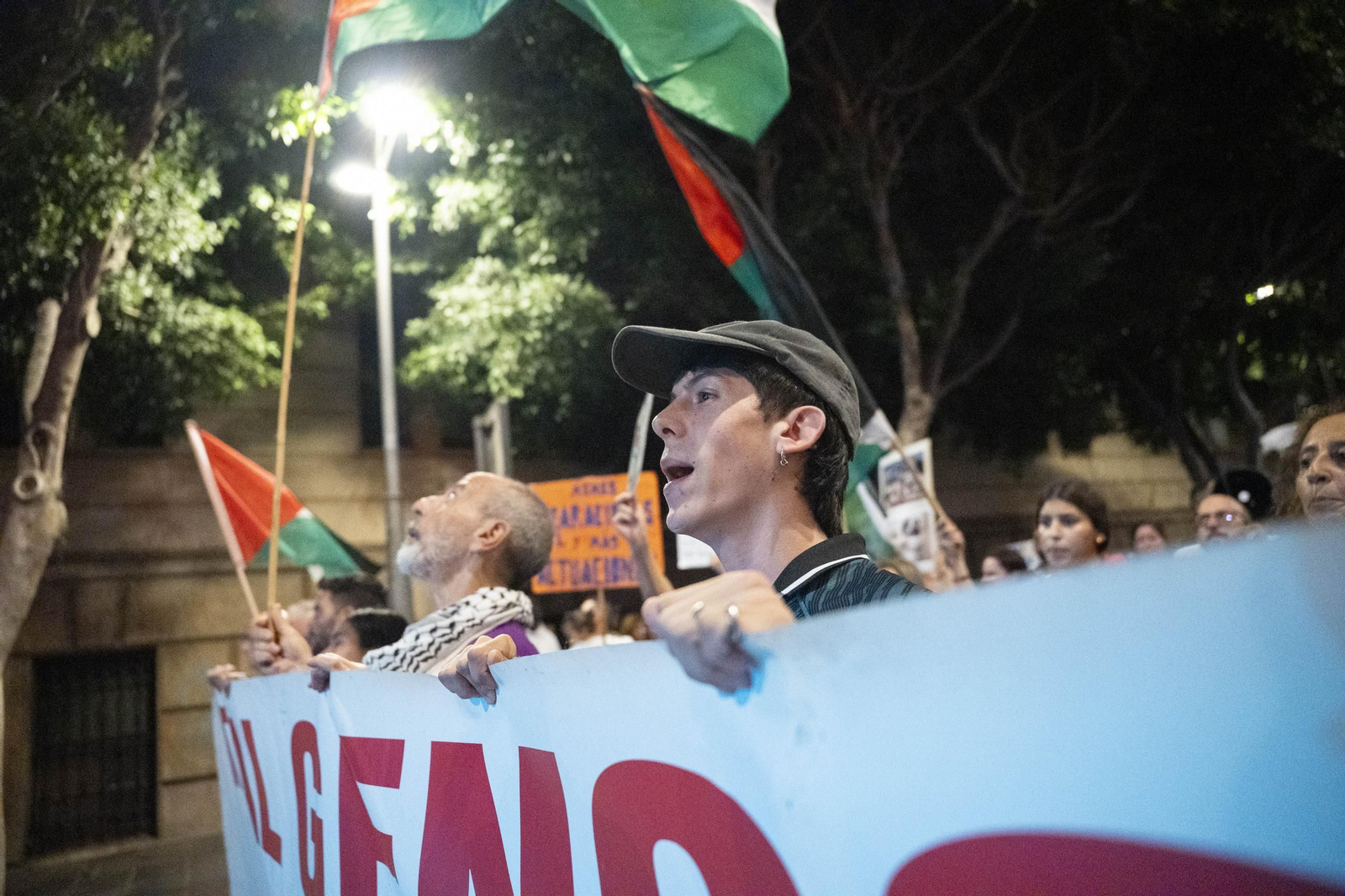 La Plataforma Almería por Palestina se manifiesta por la situación en Gaza, en imágenes