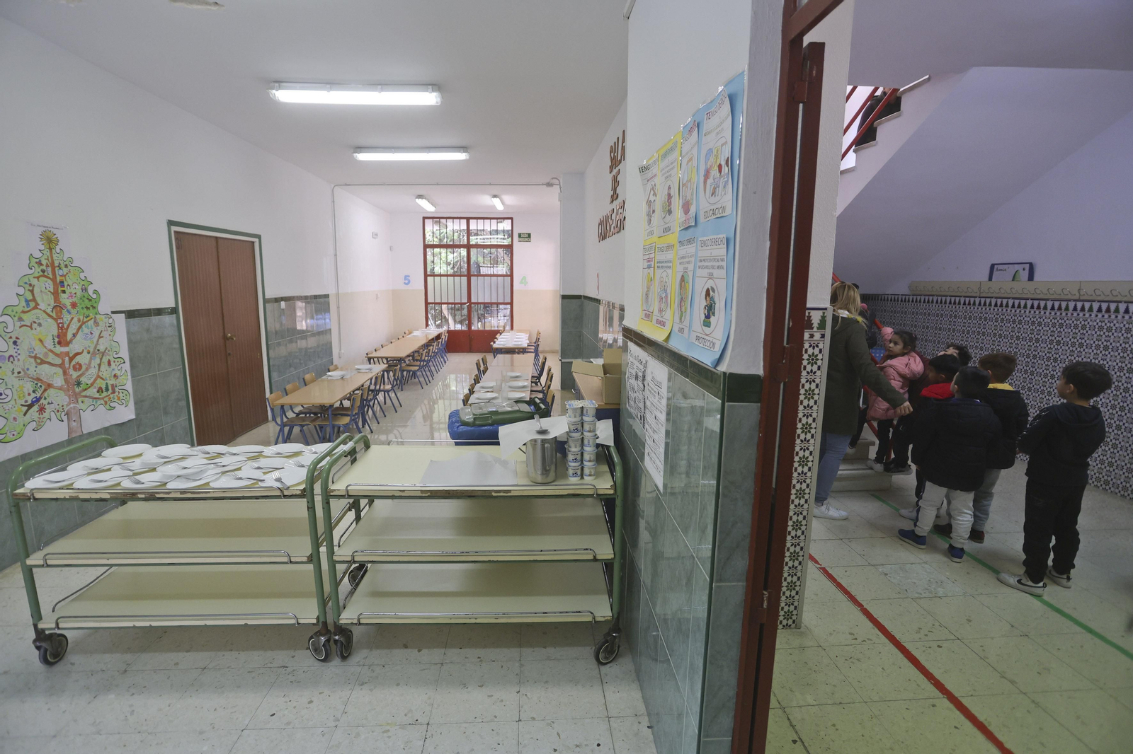 El comedor de un colegio de Málaga. El comedor de un colegio de Málaga.