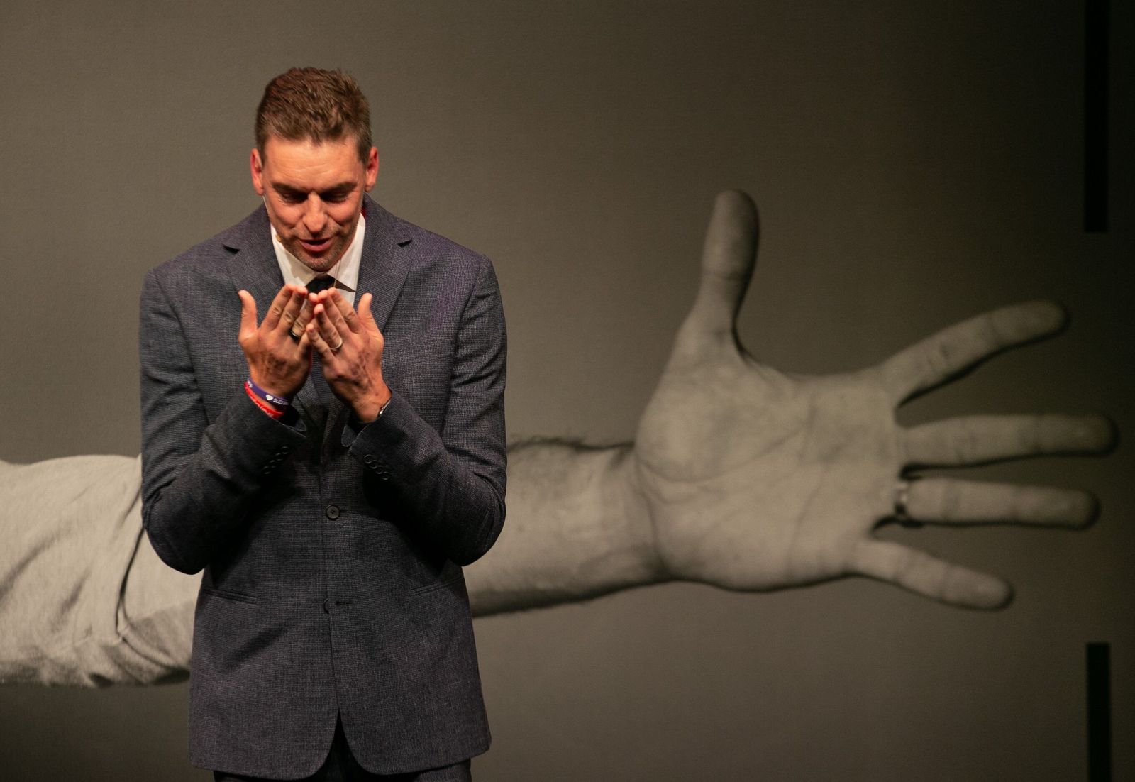 Pau Gasol, en un momento del acto del pasado mes de octubre en el que anunció su retirada.