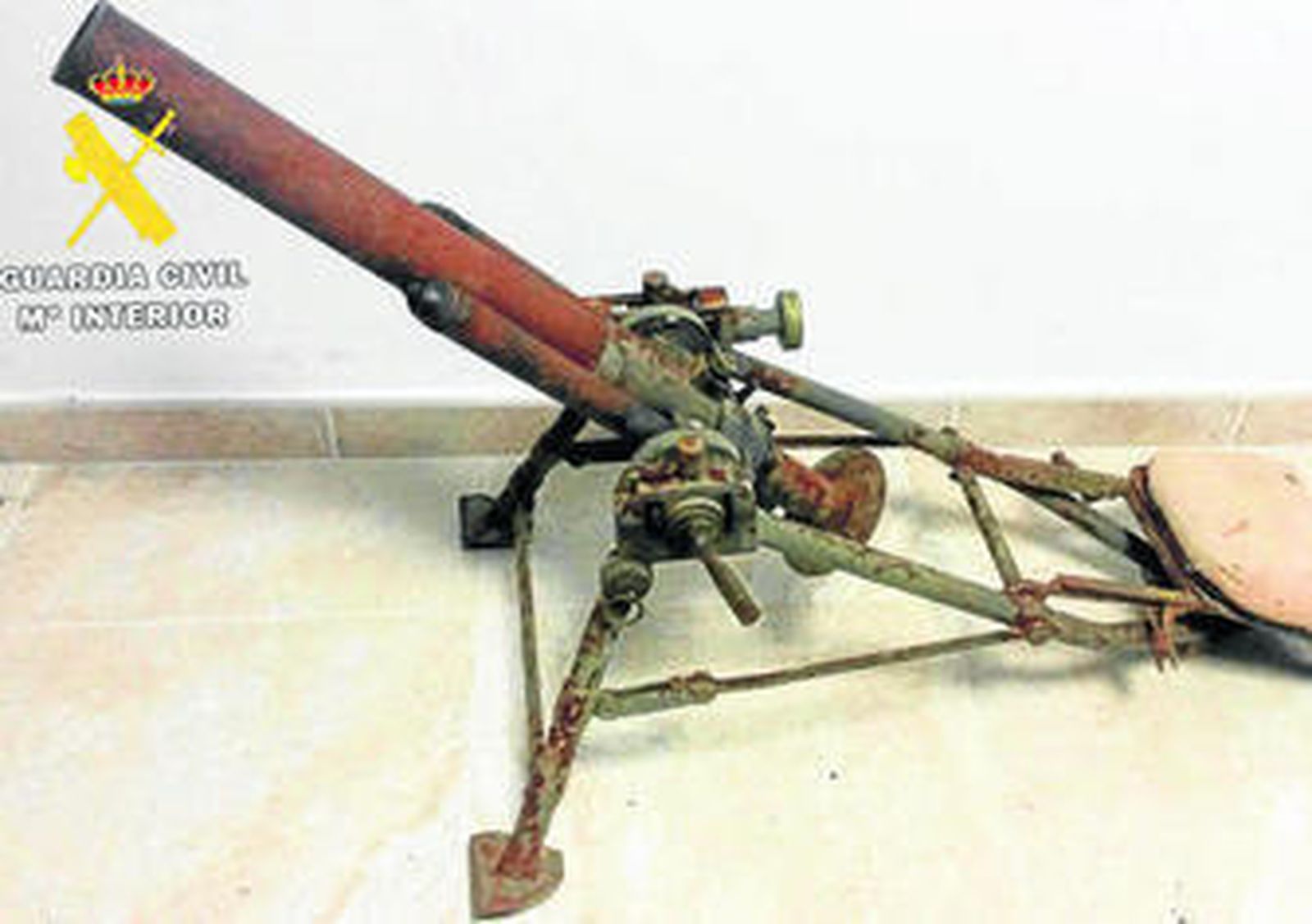 El artefacto encontrado en el interior de una casa.