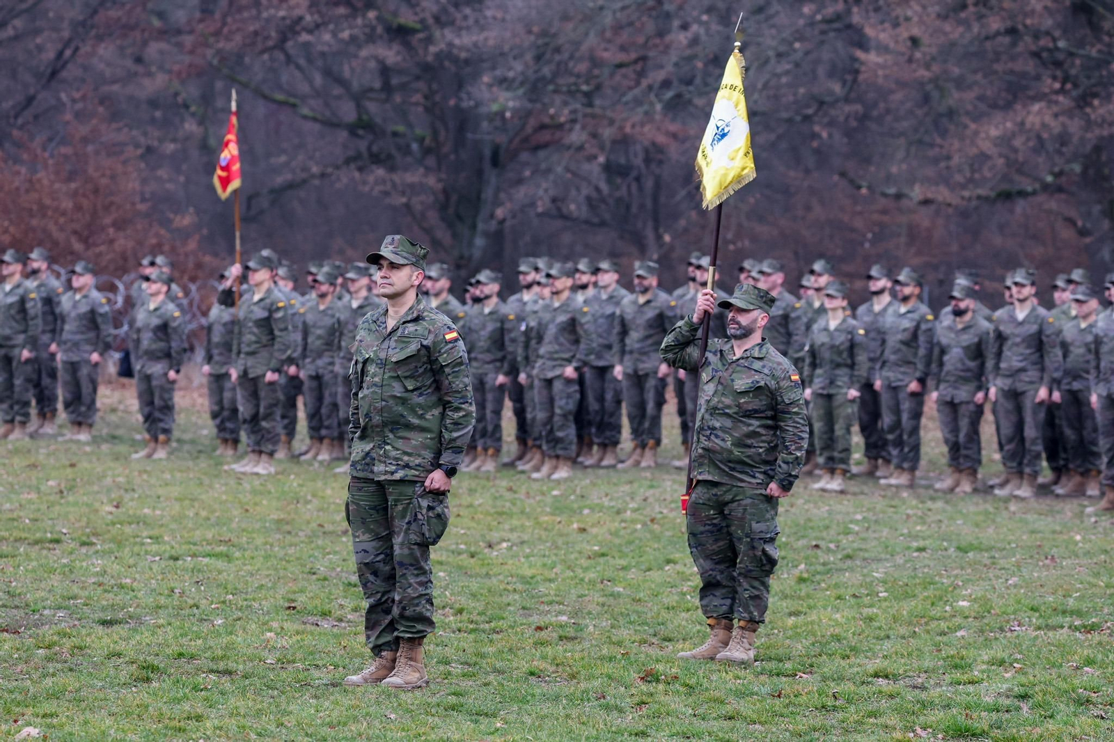 El tercer contingente del TEAR en la base de Cincu en Rumanía durante la ceremonia de transferencia de autoridad.