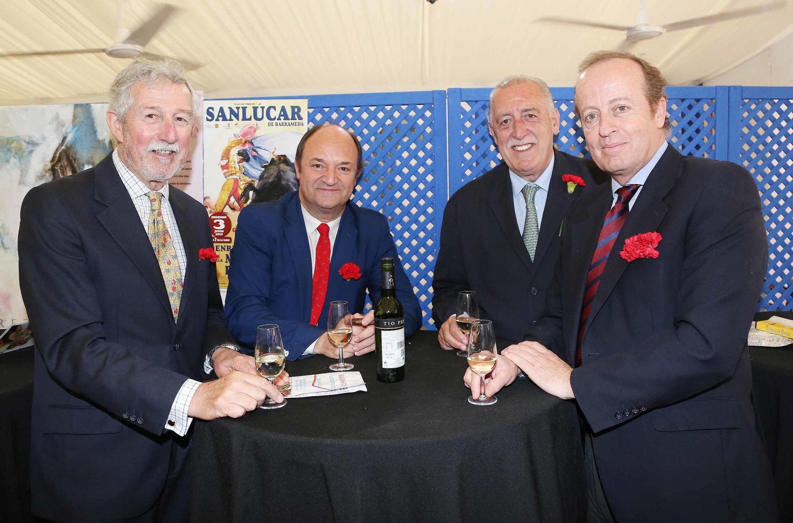 Jesús Pellón, Calixto Alonso, Miguel Burgada, representantes de la abogacía, junto al decano de los abogados de Jerez, Marcos Camacho.