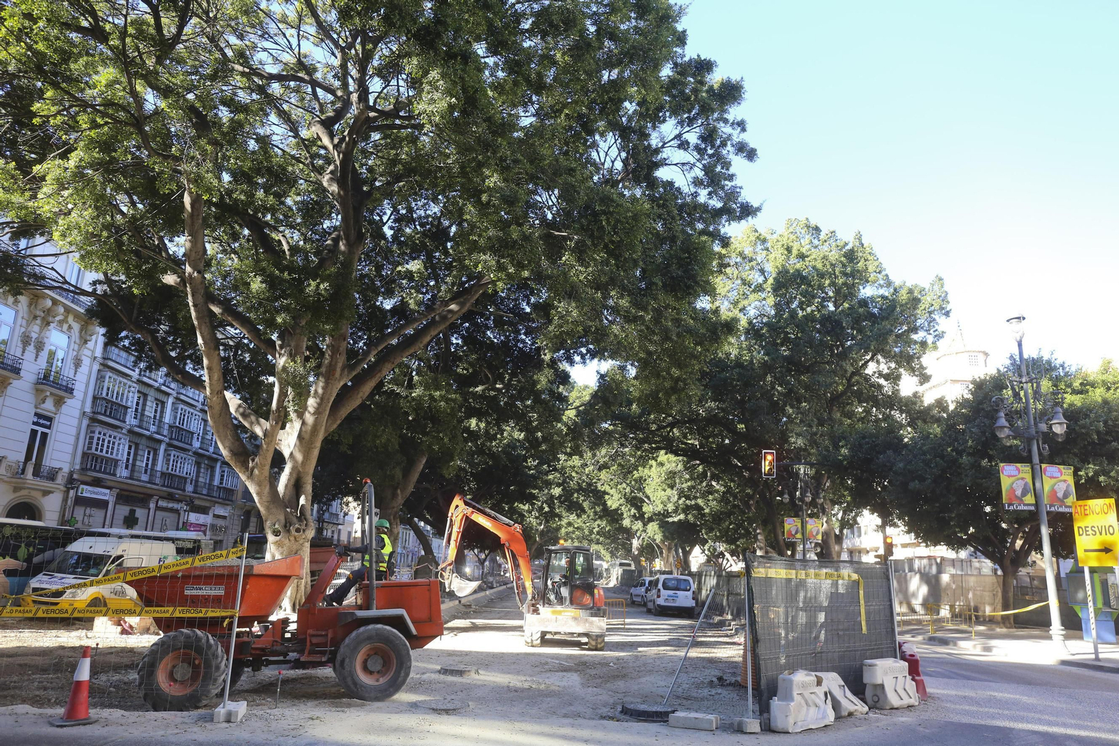Obras de reurbanización de la Alameda Principal.