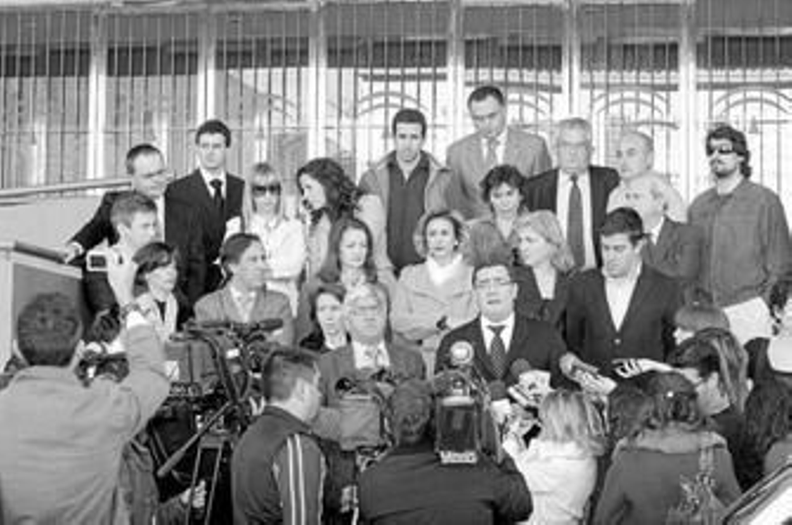 Jueces de Huelva en la primera huelga, el pasado febrero.