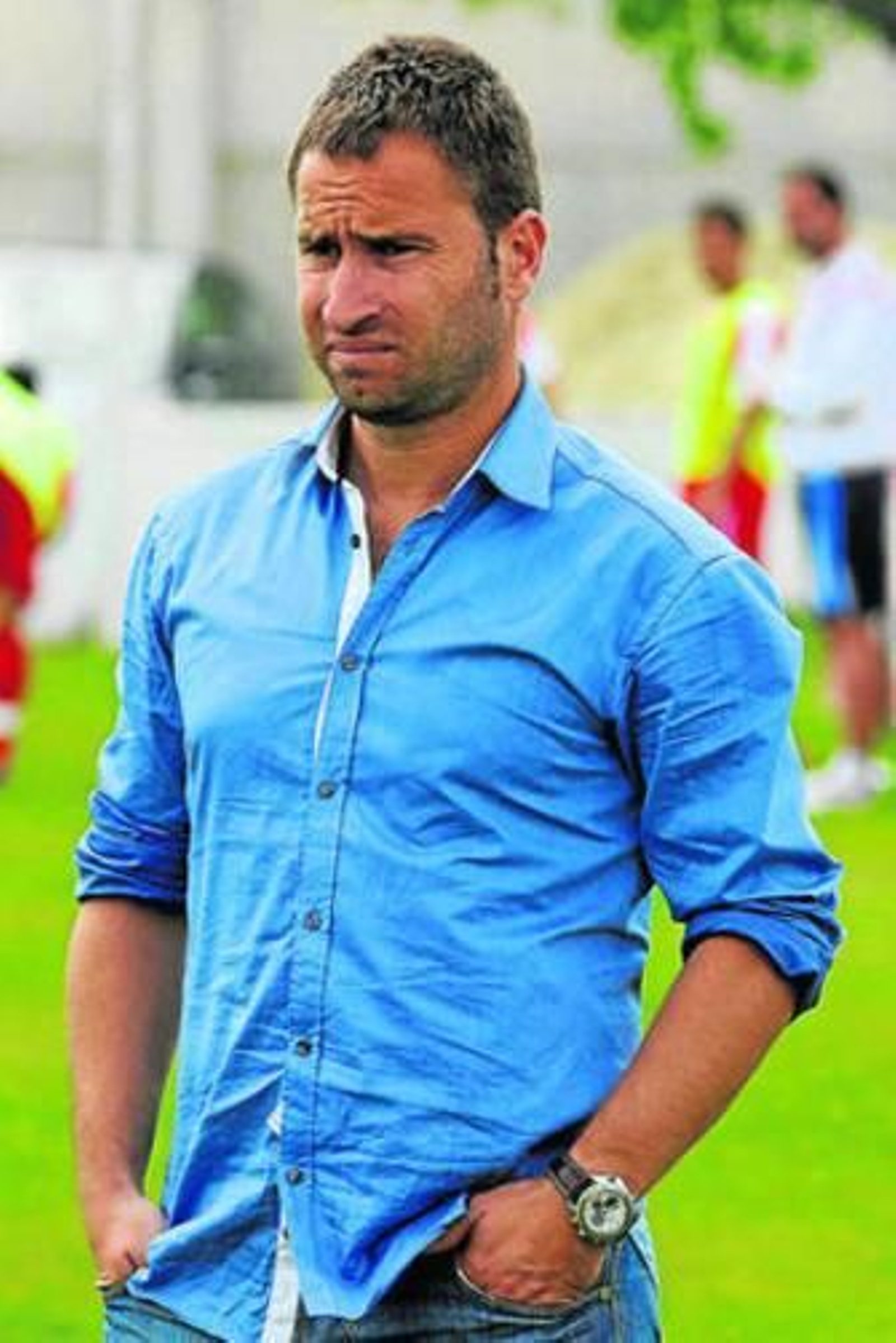 David Ortega, técnico del Betis, durante un encuentro.