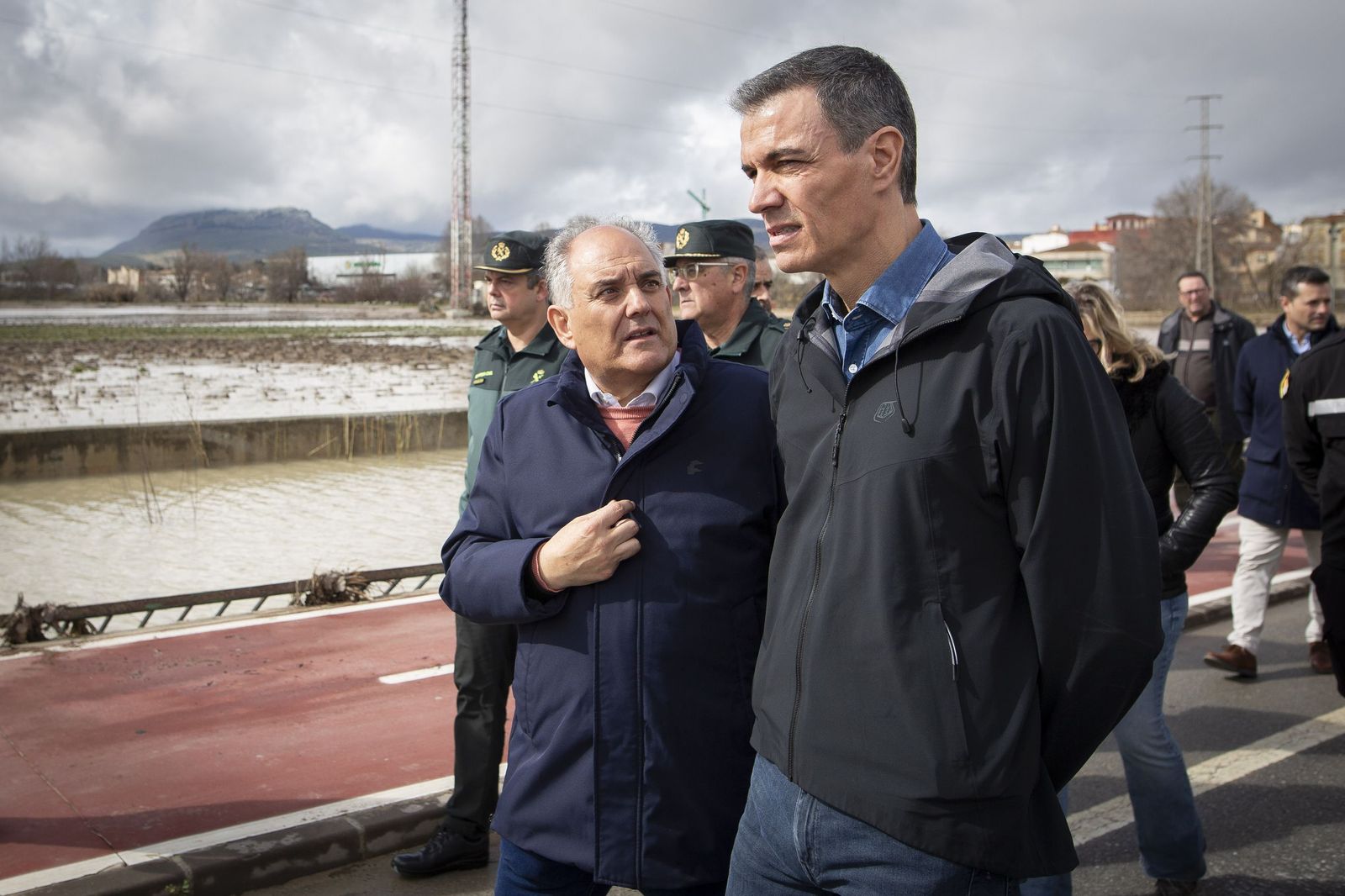 Fotos: Pedro Sánchez visita Huétor Tájar para comprobar los daños de la borrasca Leonardo