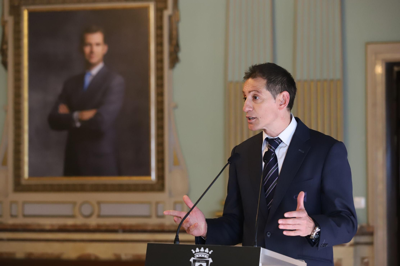 Imágenes de la firma del convenio del mundial de bádminton en el Ayuntamiento con Carolina Marín