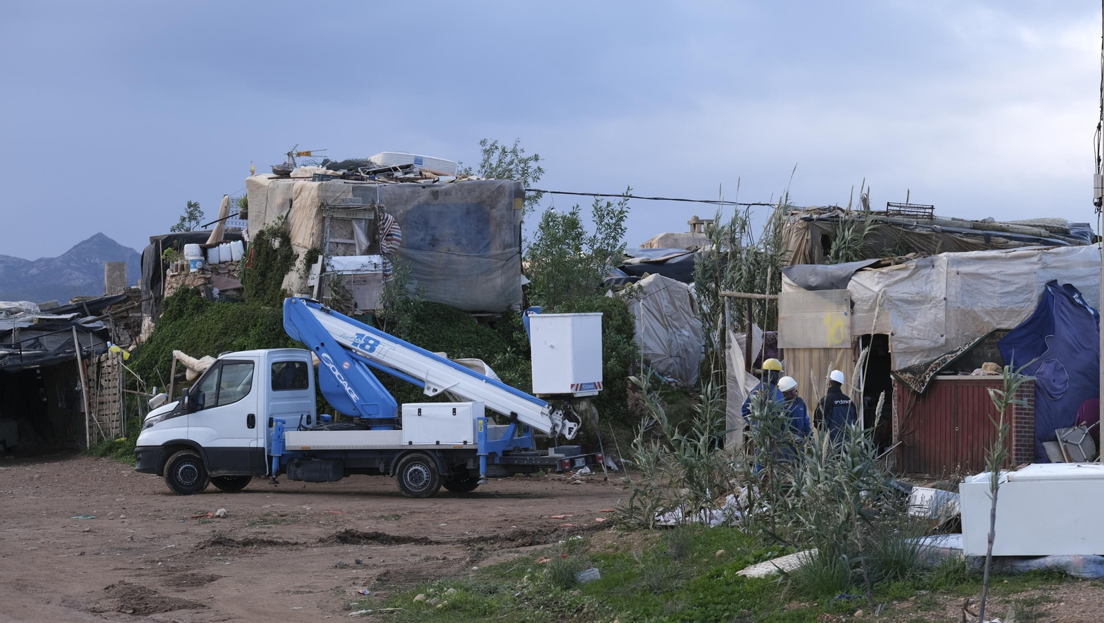 Imágenes del desalojo del asentamiento chabolista 'El Walili', en Níjar