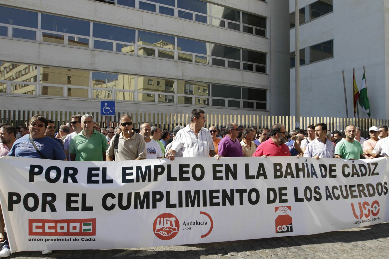 Manifestación con apoyo sindical de los principales damnificados de Delphi, en 2013