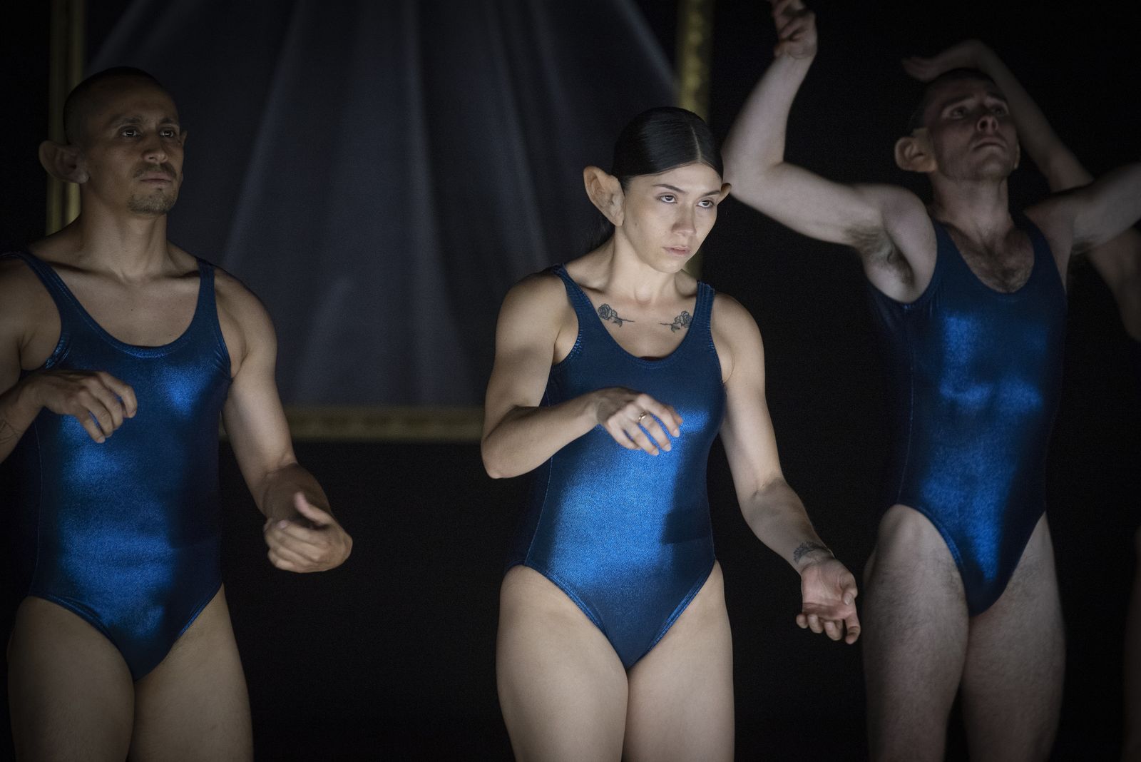 Imágenes del pase gráfico de la obra de La Resentida Oasis de la impunidad