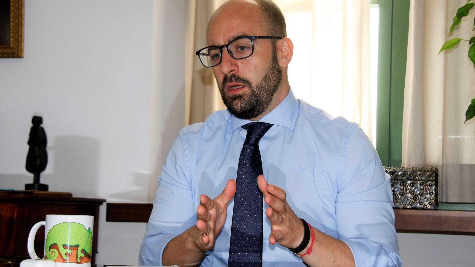 El alcalde portuense, Germán Beardo, durante la entrevista concedida a Diario de Cádiz.