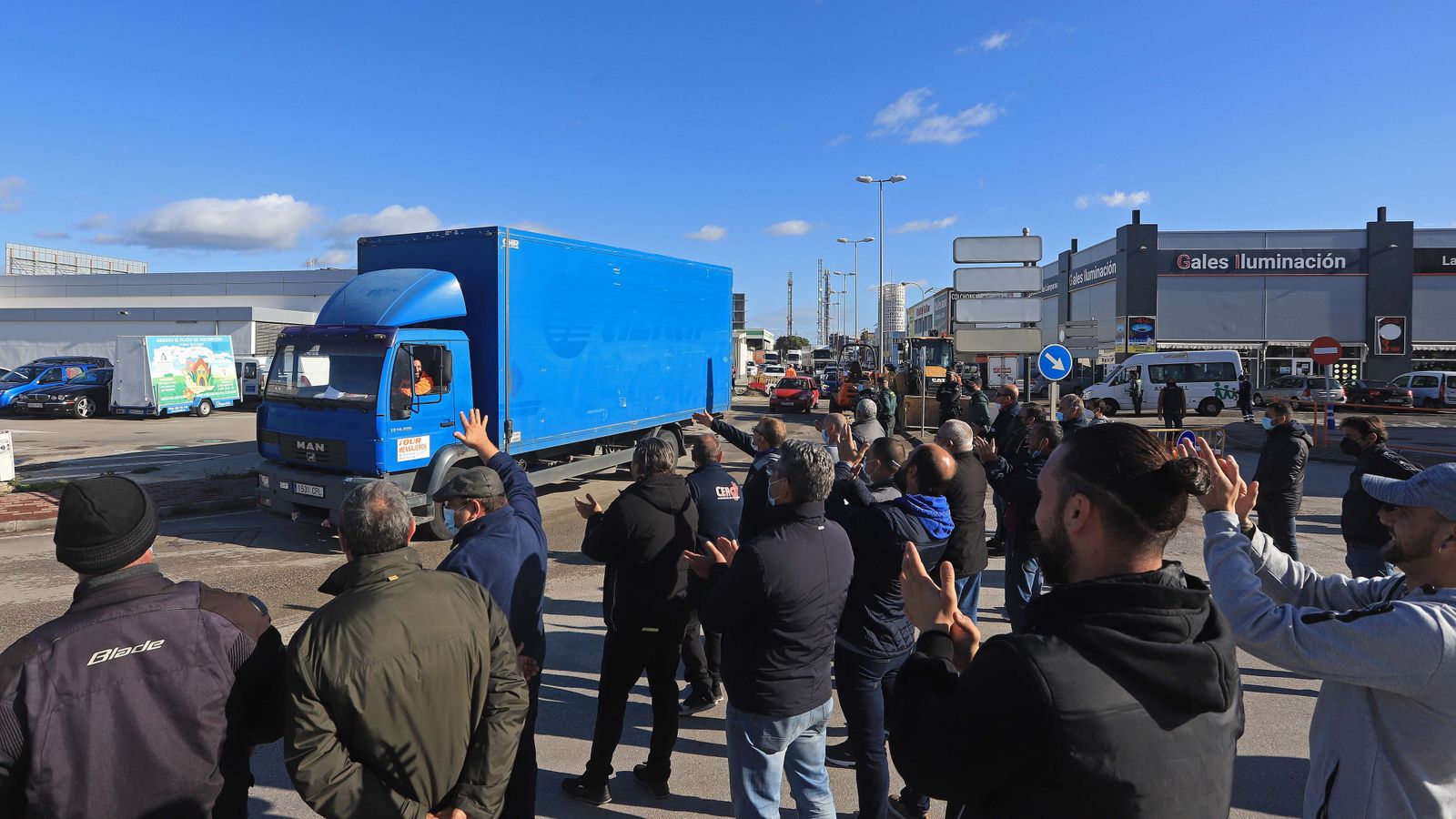 Fotos de los piquetes en el polígono de Palmones