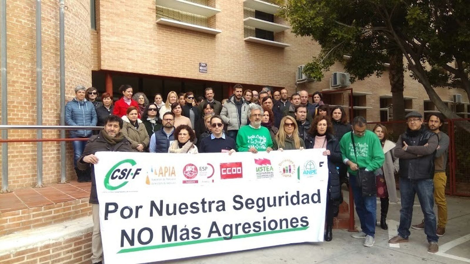 Concentración, el pasado mes de enero, en un centro de El Ejido.