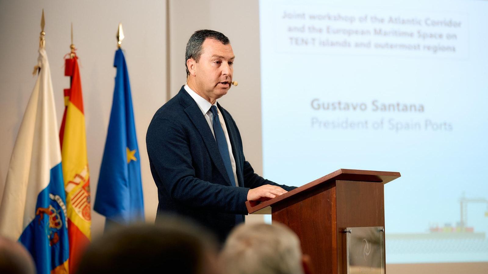 El presidente de Puertos del Estado, Gustavo Santana.